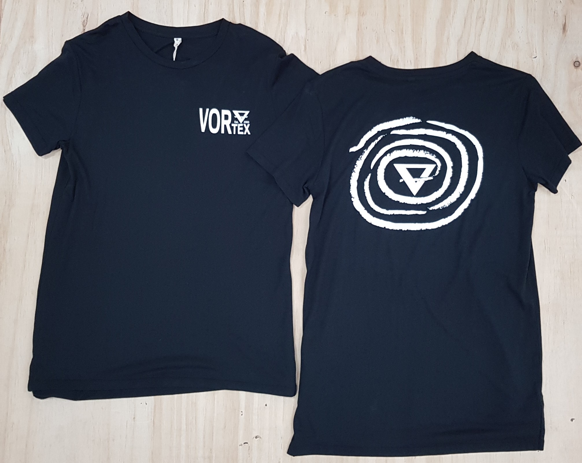 Womens Vortex Swirl Logo Black Tee